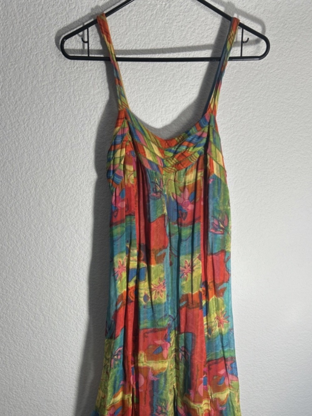 VTG Y2K Phool Dress Women Medium Multicolor Colorful Maxi Boho Hippie Layered